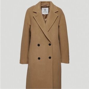 Aritzia Babaton Slouch Coat Italian Wool Cashmere Double Breasted